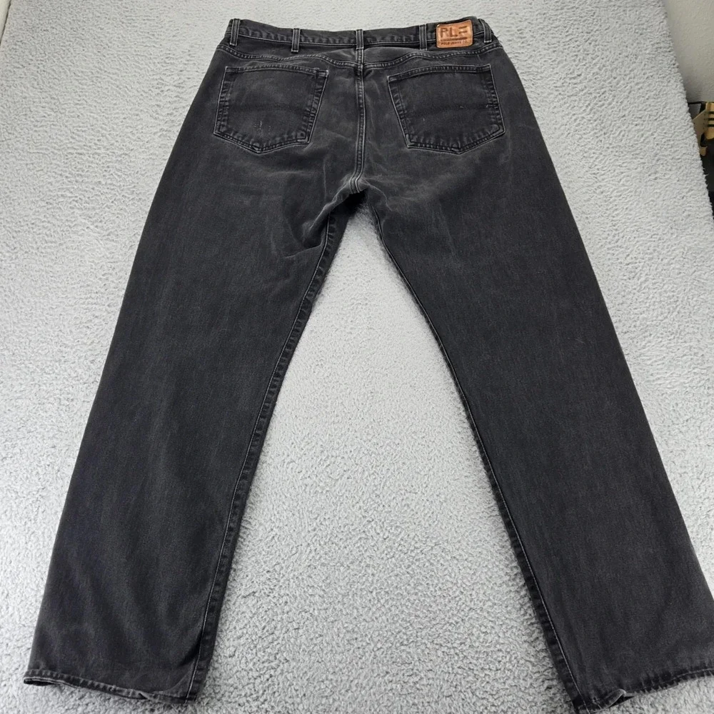 Polo Jeans Co. Jeans Mens 40x32 Black Denim Classic Relaxed‎ Tapered Leg Zipfly